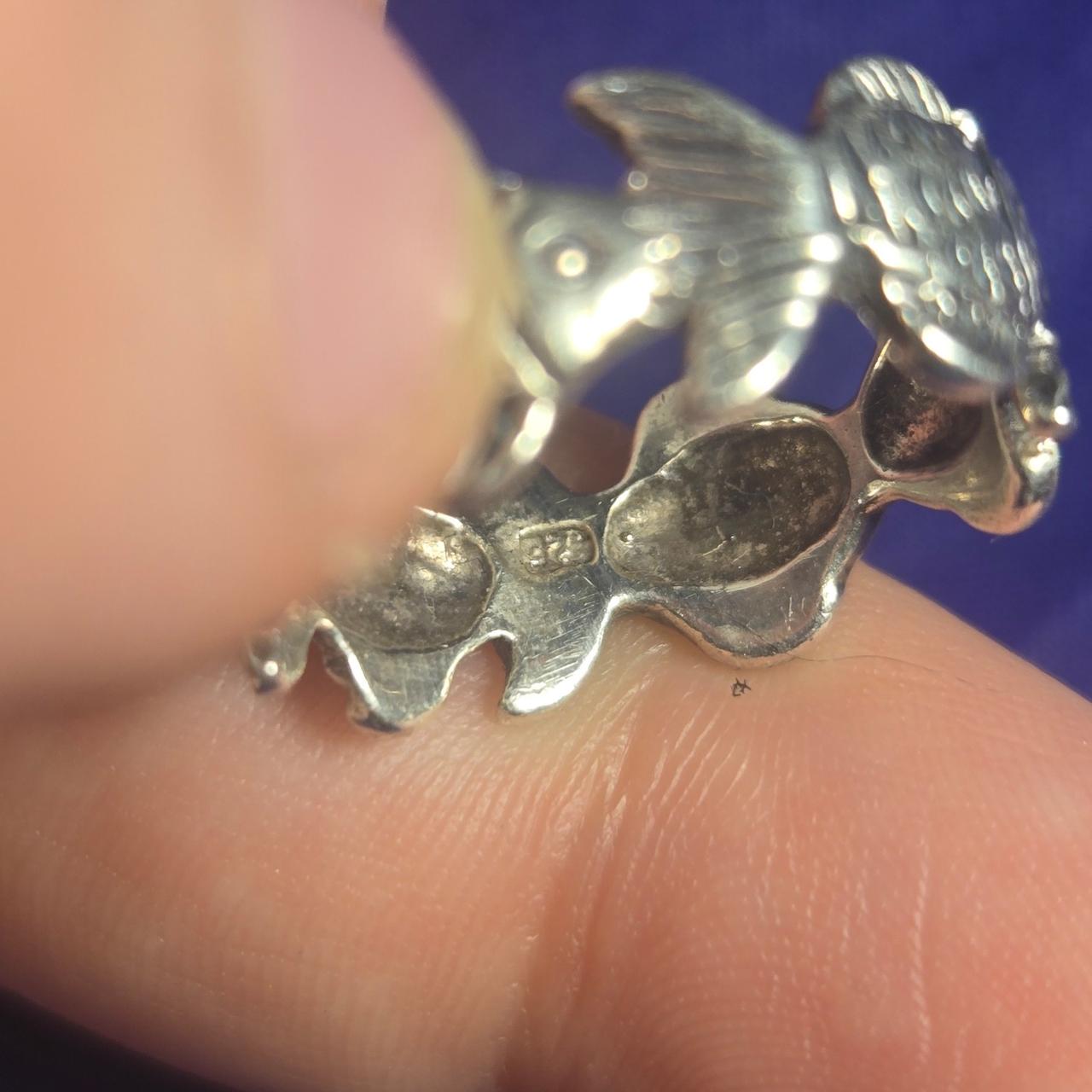Fish Vintage Sterling Silver 925 Ring Sz 4.5