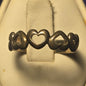 Hearts Vintage Sterling Silver Ring Sz 9