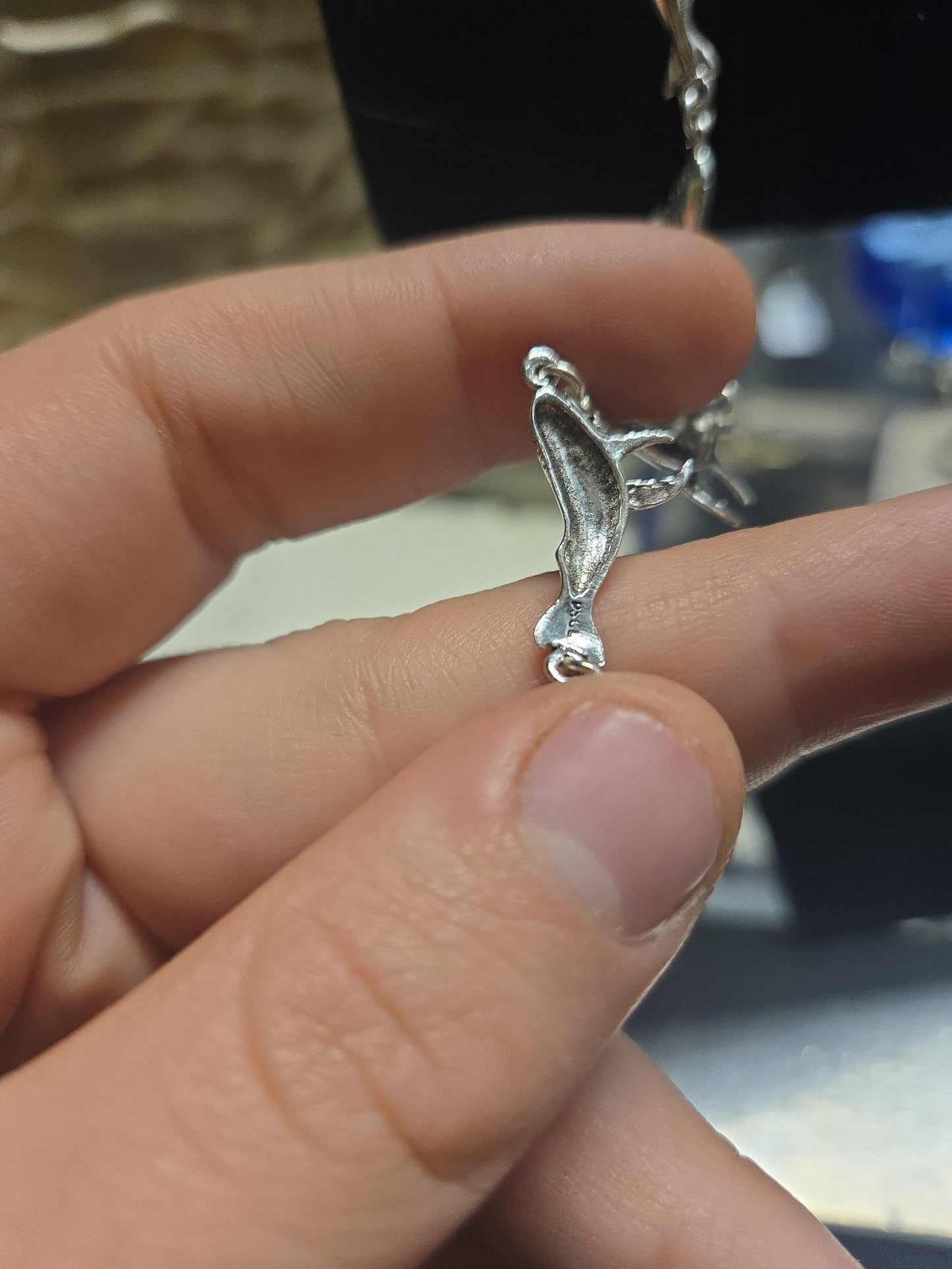 Sterling Silver Whale Bracelet 8 inches