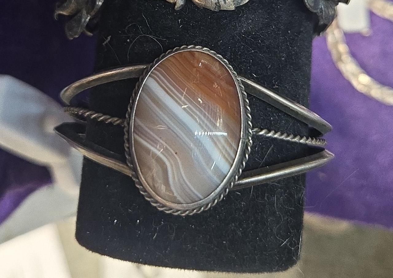 7.5 inch southwestern cuff bracelet sterling silver