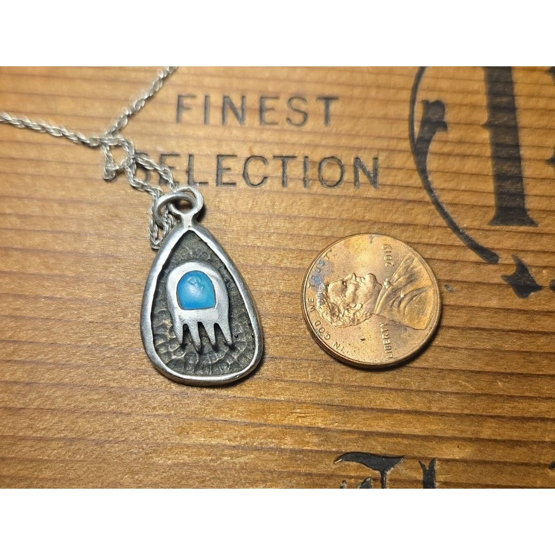 Bear Claw Sterling Silver Pendant Necklace