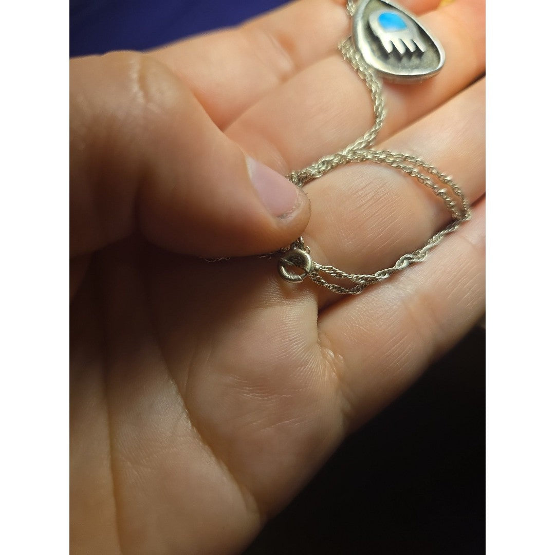 Bear Claw Sterling Silver Pendant Necklace