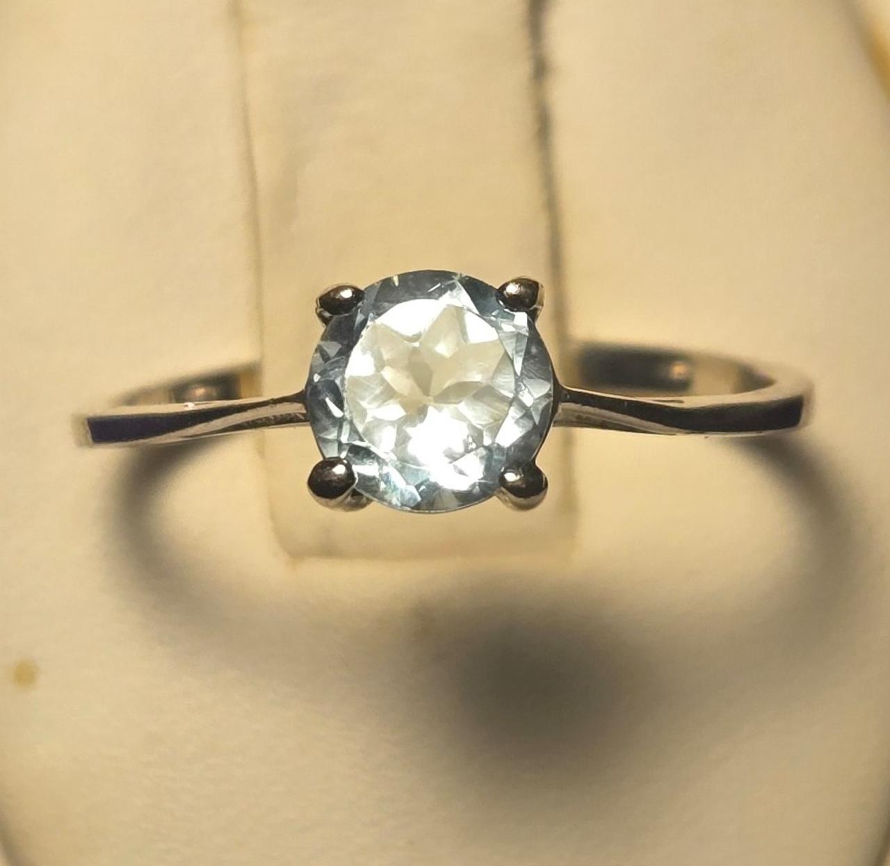 Solitaire Vintage Sterling Silver 925 Ring Sz 7