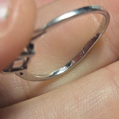 Solitaire Vintage Sterling Silver 925 Ring Sz 7