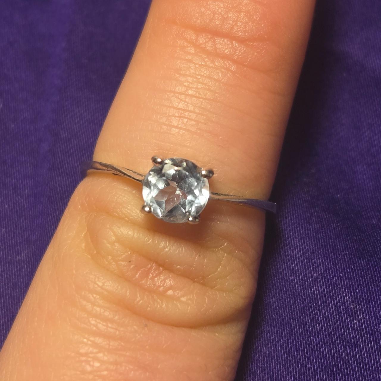 Solitaire Vintage Sterling Silver 925 Ring Sz 7