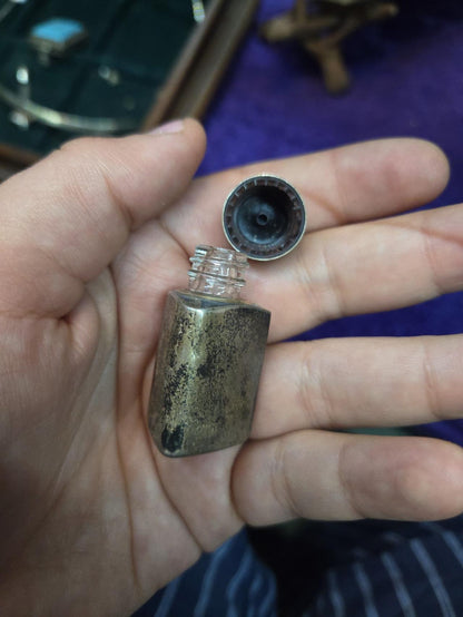 Vintage Sterling Silver Glass Perfume bottle