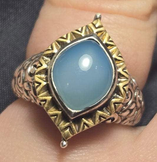 Barbara Bixby 18kt Gold and Sterling Sz 9 Ring