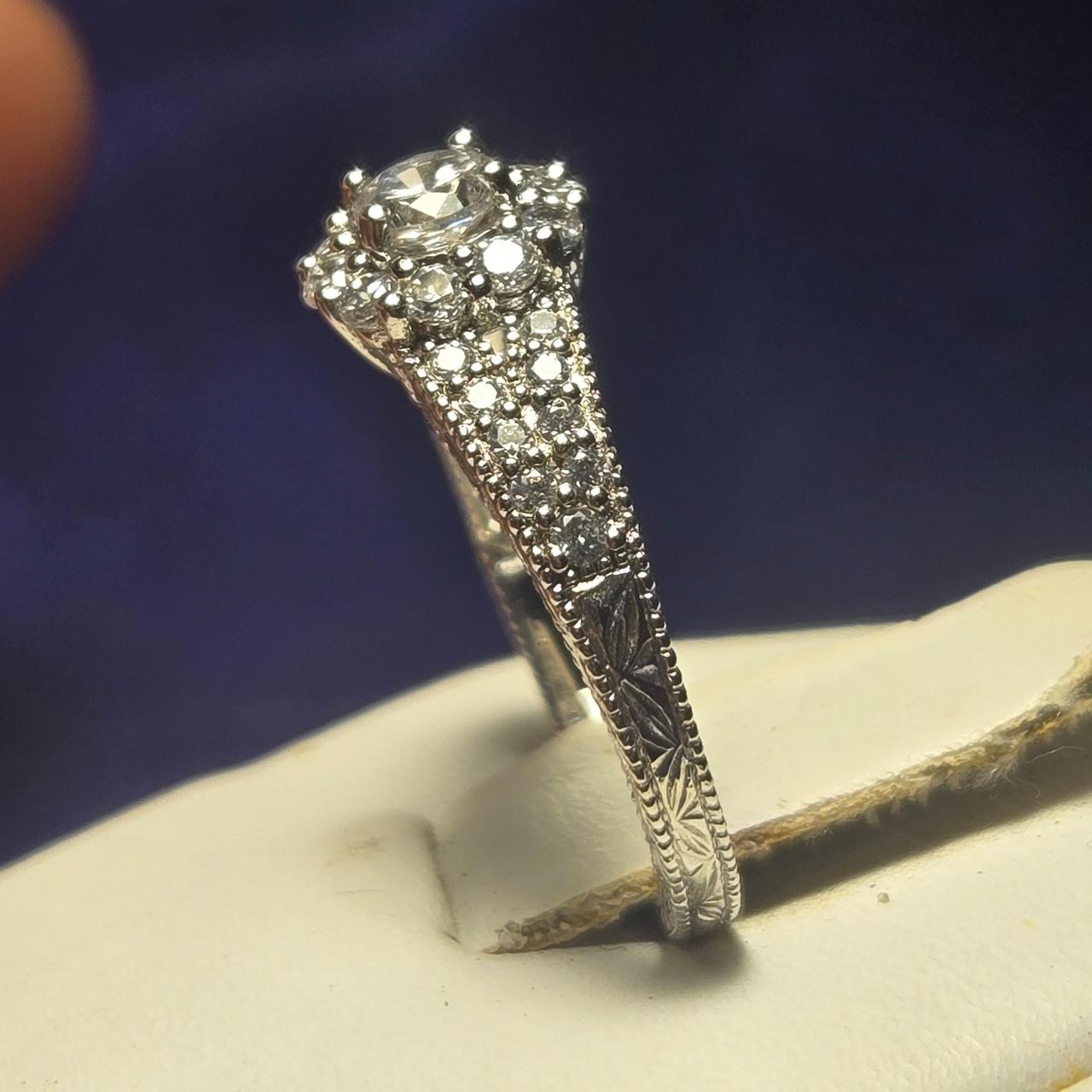 Romance Engagement Sterling Silver Ring Sz 6