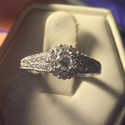 Romance Engagement Sterling Silver Ring Sz 6