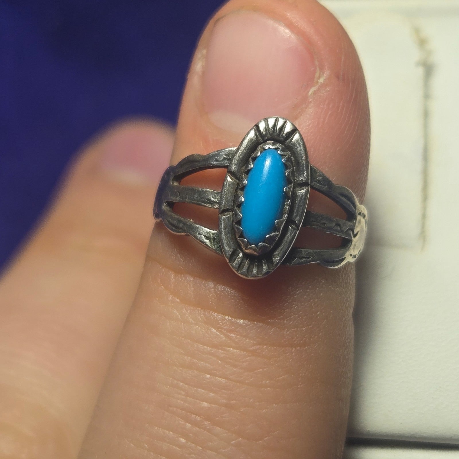 Southwestern Vintage Sterling Silver 925 Ring Sz 4