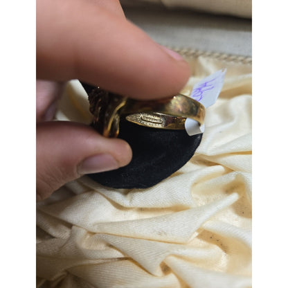 ROSE vintage sterling silver ring sz 9.75