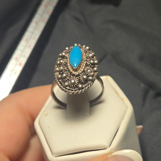 Southwestern Vintage Sterling Silver 925 Ring Sz 7 ADJUSTABLE