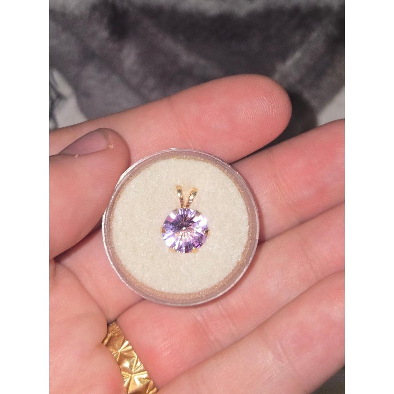 14kt Solid Gold Pendant Amethyst
