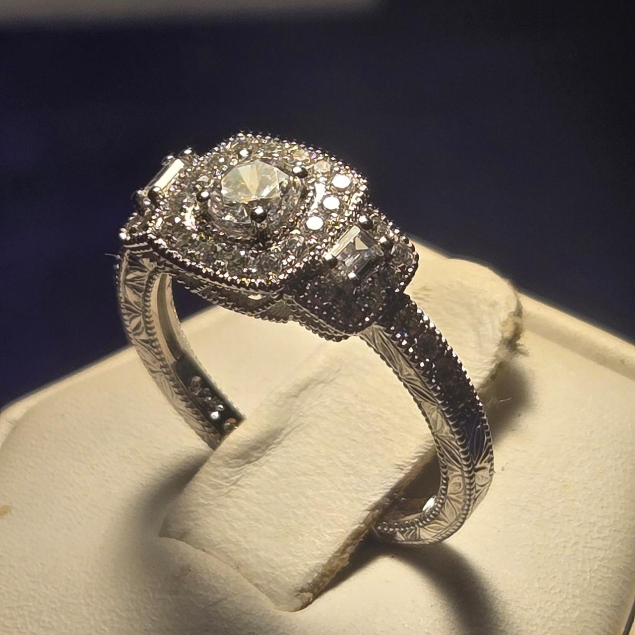 Romance Engagement Sterling Silver Ring Sz 6