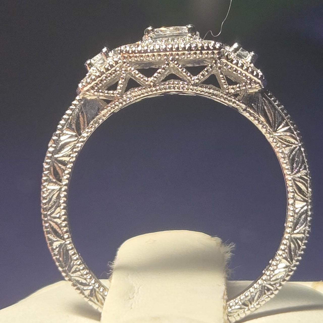 Romance Engagement Sterling Silver Ring Sz 6