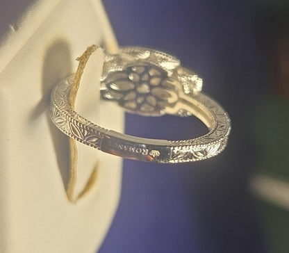 Romance Engagement Sterling Silver Ring Sz 6
