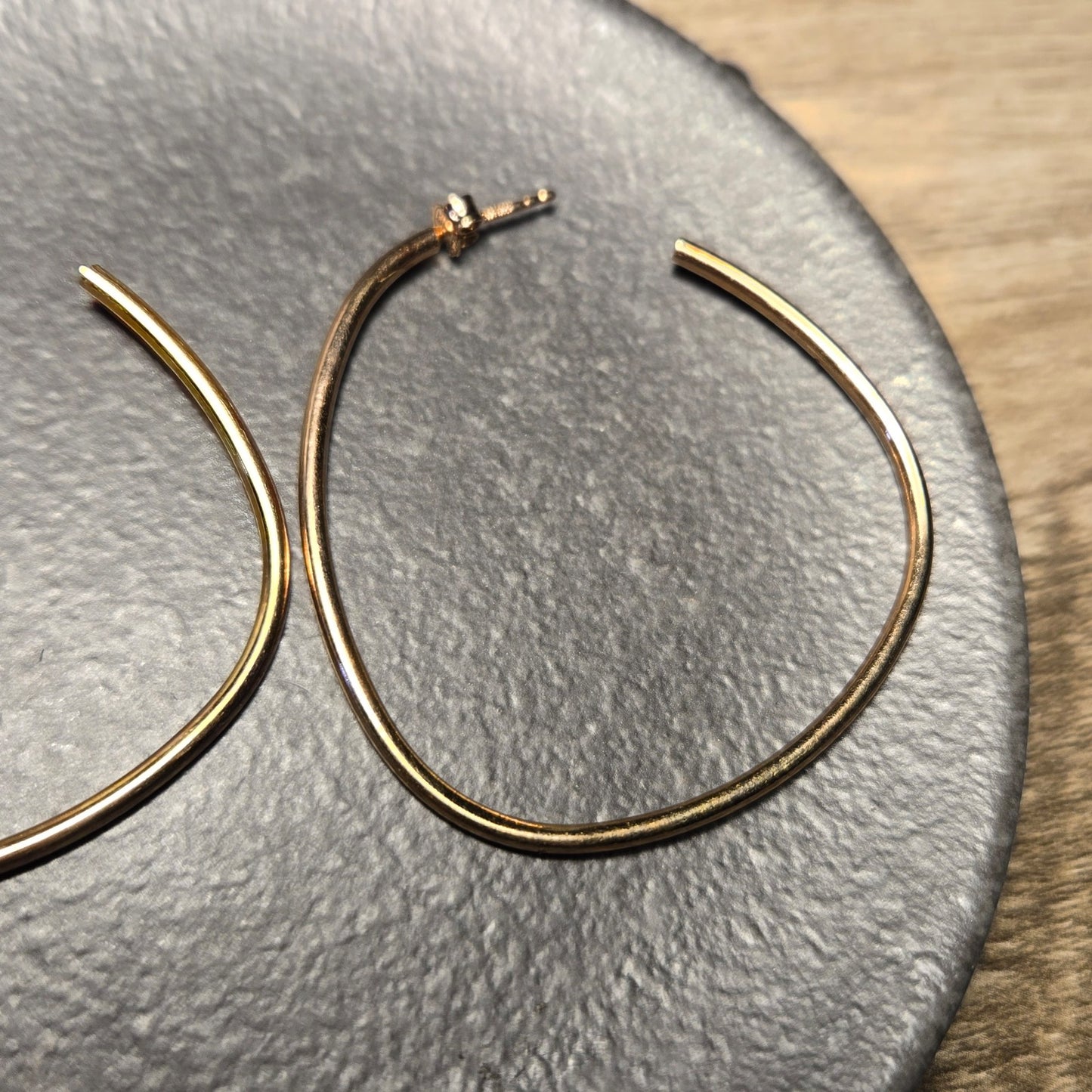 Large LIRM Italy Gold Hoop Sterling Silver Earrings
