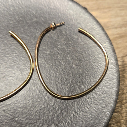 Large LIRM Italy Gold Hoop Sterling Silver Earrings