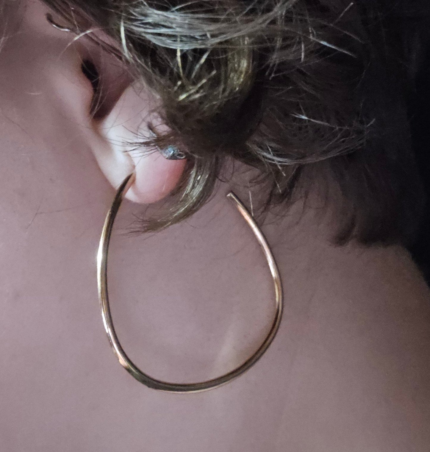 Large LIRM Italy Gold Hoop Sterling Silver Earrings