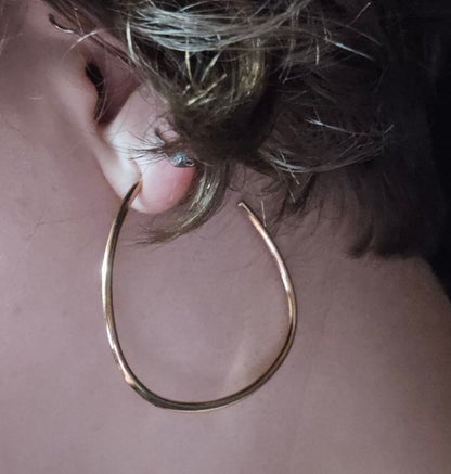 Large LIRM Italy Gold Hoop Sterling Silver Earrings