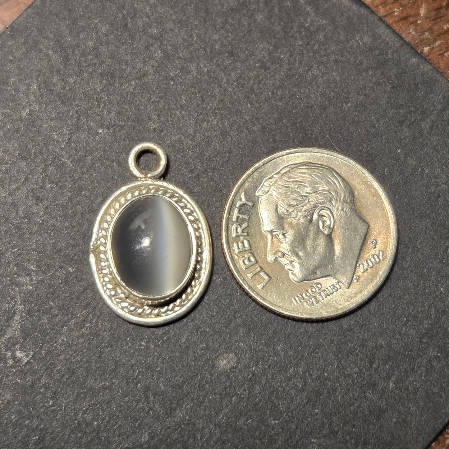 Grey Sterling Silver Pendant