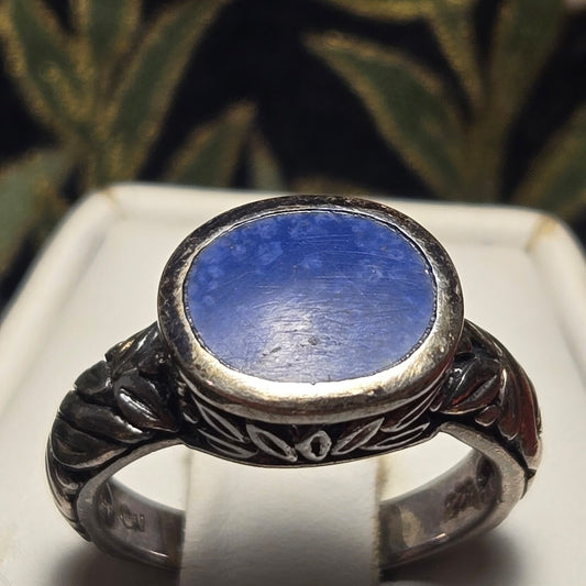 Blue Vintage sterling silver ring sz 6.5