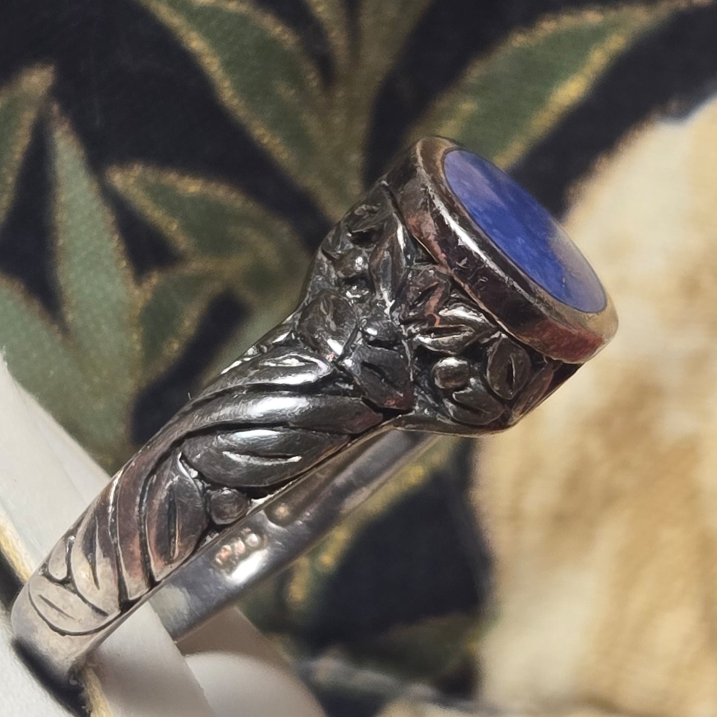 Blue Vintage sterling silver ring sz 6.5