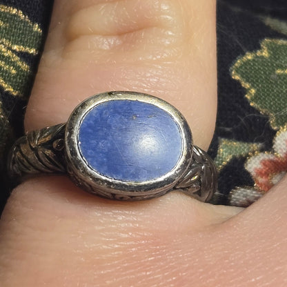 Blue Vintage sterling silver ring sz 6.5