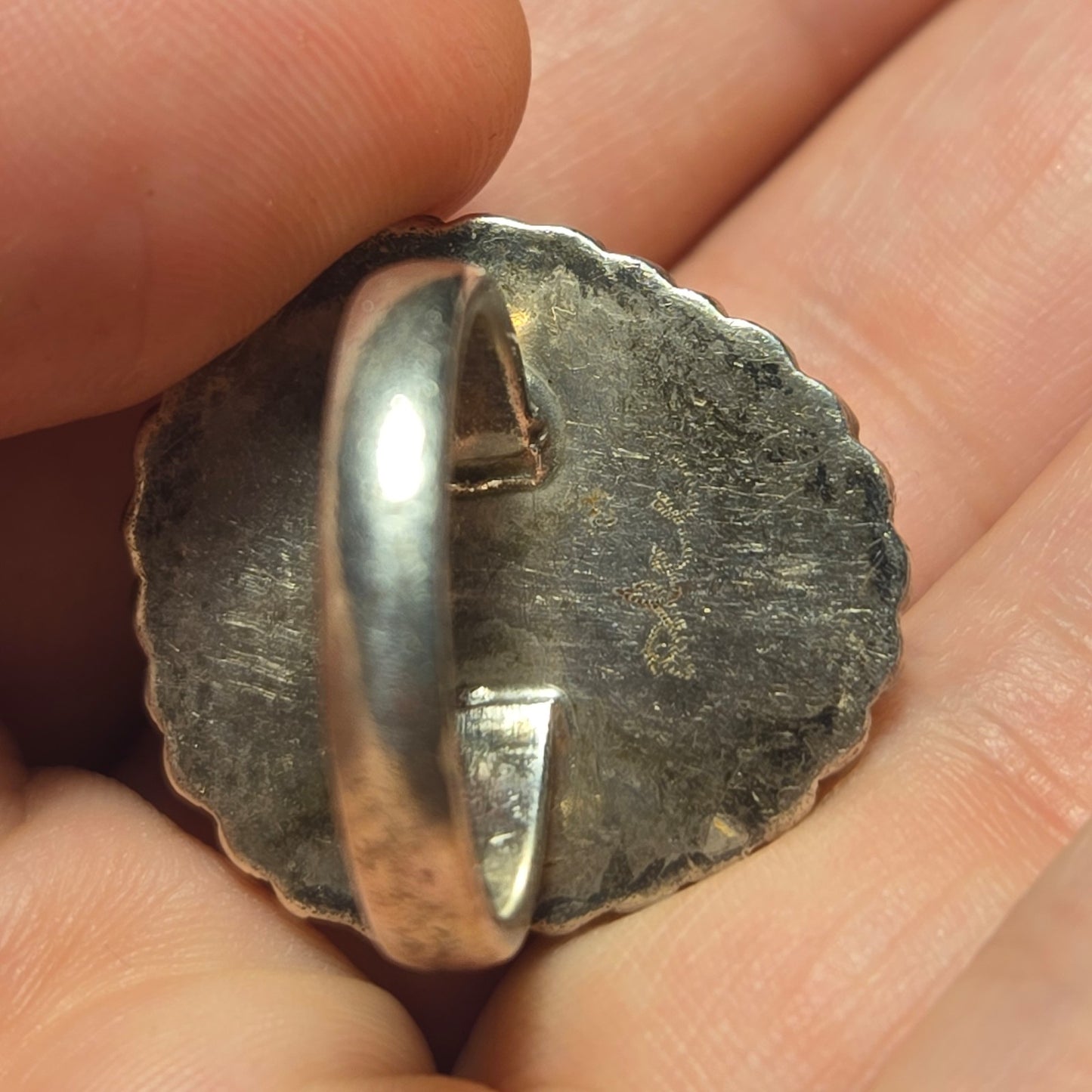 Blue white stone Vintage Sterling Silver Ring Sz 6.5