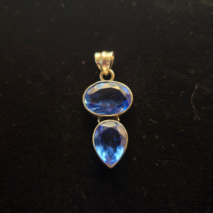 Sterling Blue Stone Pendant