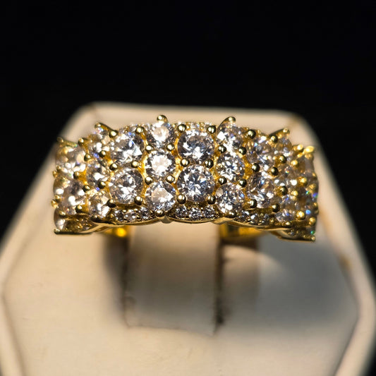 Gold Plated Sterling Silver Cocktail Ring sz 6.5