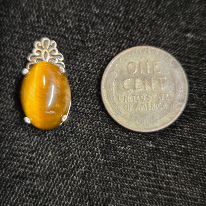 Sterling Silver Pendant with Tigers Eye Stone