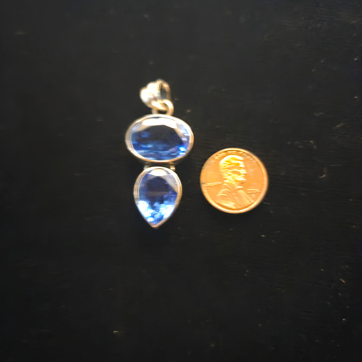 Sterling Blue Stone Pendant