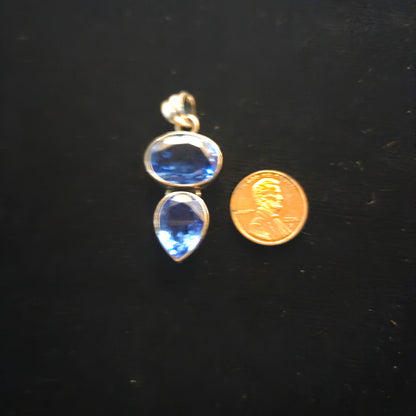 Sterling Blue Stone Pendant