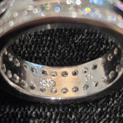 Sparkly White Stone Infinity Ring sz 5.5