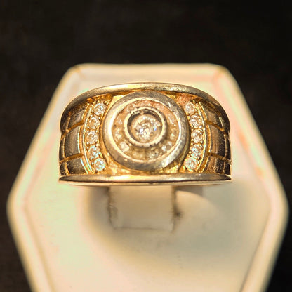 Sterling White Stone Ring sz 8.5