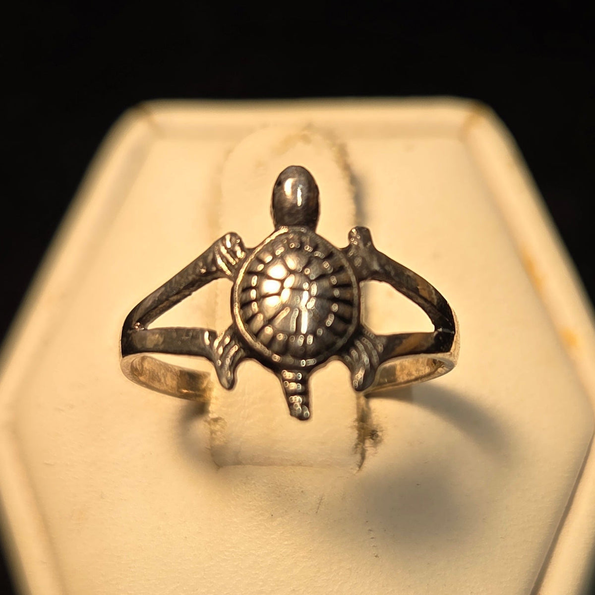Cute Sterling Silver Turtle Ring sz 5.5