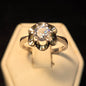 Small White Stone Sterling Silver Ring sz 8