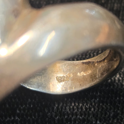 Giant Sterling Statement Ring w/ Purple Stone sz 10