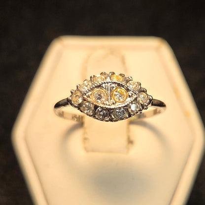 Art Deco Style Sterling Silver Ring sz 7.5