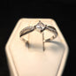 Classic square cut white Stone Sterling Silver Ring sz 8