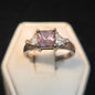 Sterling Ring with Lavender and White Stones sz 8