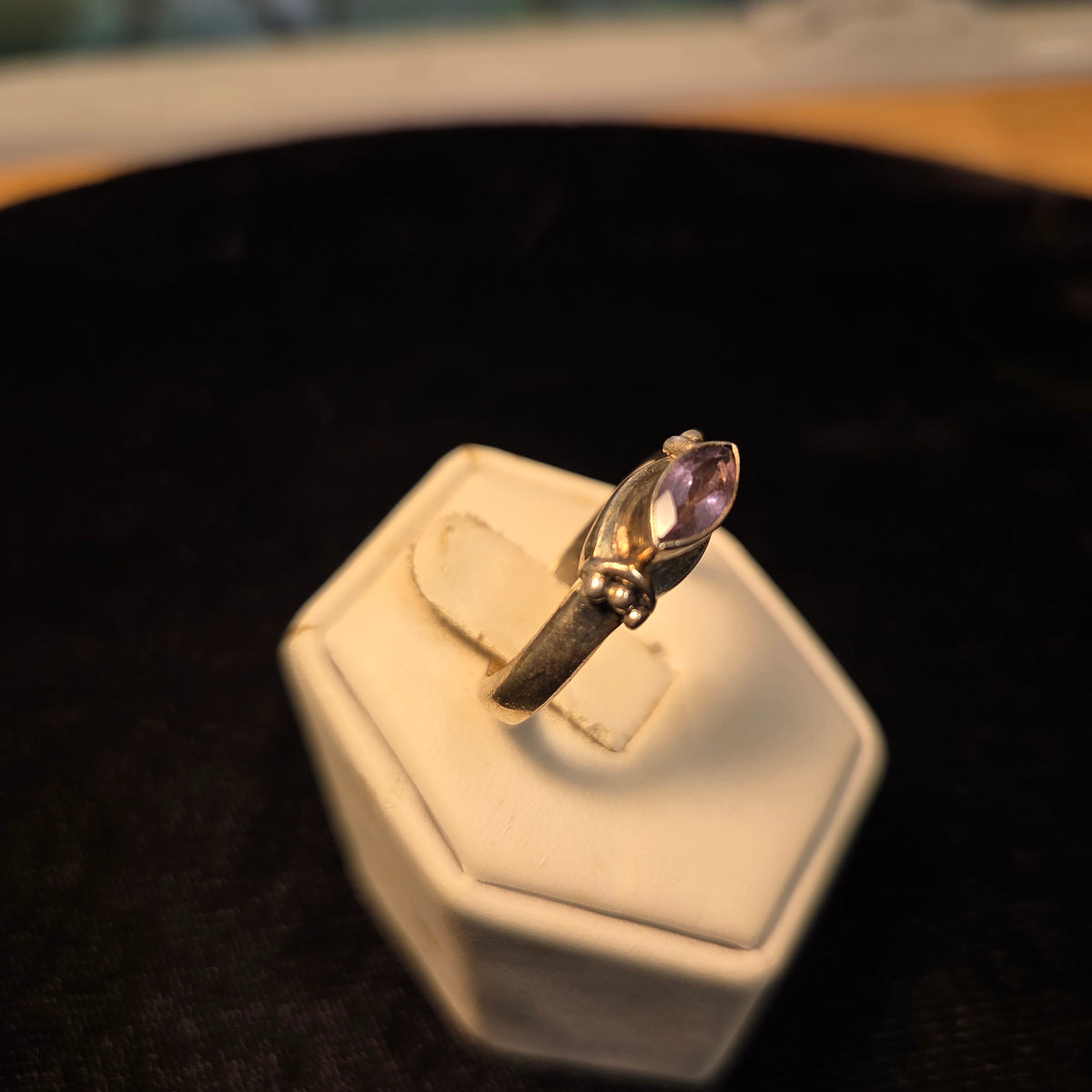 Purple Stone Sterling Silver Ring sz 8