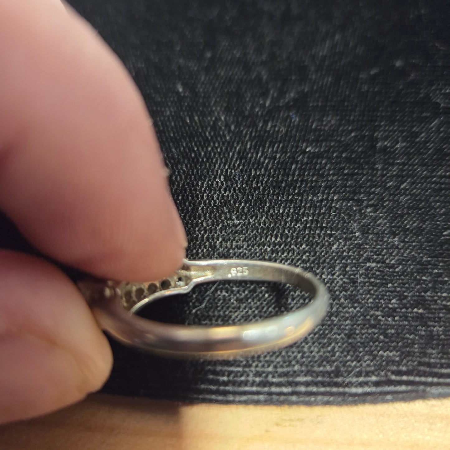 Sterling Silver White Stone Cocktail Ring sz 10.5