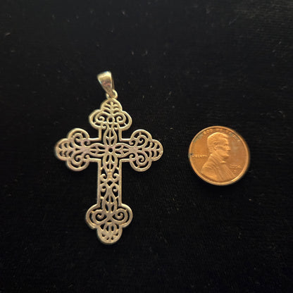 Sterling Filligree Cross Pendant