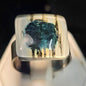 Custom Glass Sterling Silver Ring sz os