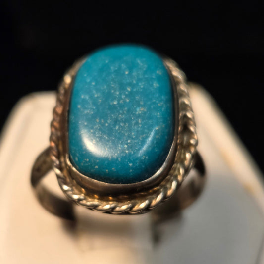 Southwestern Style Sterling Silver Ring sz 7.5
