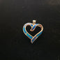 Sterling Heart Pendant with Opalescent Inlay