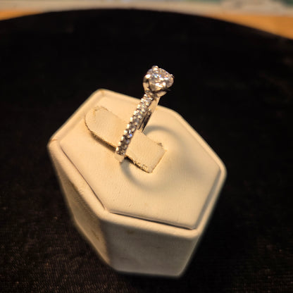 Sterling White Stone Ring sz 5.5