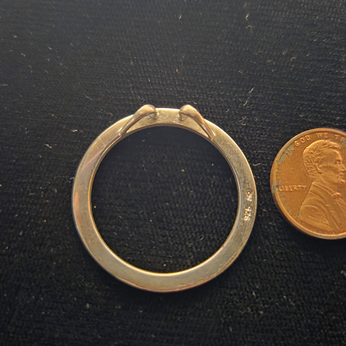 Sterling Circle Pendant w/ White Stones